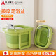 AILUKI日本泡腳桶可折疊家用加高深過(guò)小腿保溫按摩足浴盆冬季養生洗腳盆 淺綠色-帶蓋帶支架【升級加厚/自帶提手】