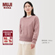 MUJI 女式 羊毛可水洗 中針距 圓領(lǐng)毛衣 女款針織衫25年冬季 女裝 粉紅色 XL (165/92A)