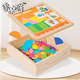睿樂(lè )酷七巧板磁力拼圖積木寶寶幼兒園男孩女孩3到6歲禮物益智力兒童玩具 小貝熊-磁性幾何積木拼圖盒裝