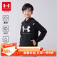安德瑪（Under Armour）童裝兒童衛衣秋裝休閑男女童連帽加厚上衣大童綜訓服 黑色 160