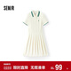 森馬（Semir）連衣裙女夏季撞色polo領(lǐng)短裙字母運動(dòng)風(fēng)學(xué)院風(fēng)百褶裙101325114051