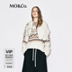 MO&Co.費爾島毛衣2025冬新品含羊毛羊駝毛圓領(lǐng)寬松落肩流浪風(fēng)MBE4SWTT12 淺花駝色 M /165