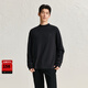 太平鳥(niǎo)男裝【打底衫】純色長(cháng)袖T恤男冬季半高領(lǐng)內搭潮 黑色（寬松）第三批半高領(lǐng) M