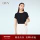 OVV春夏熱賣(mài)女裝22MM鬼縐真絲圓領(lǐng)短袖內搭上衣 黑色（凈色）04 M