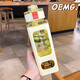 OEMG高端高顏值食品級塑料杯方形水杯大容量耐高溫運動(dòng)便攜吸管隨手杯 檸檬黃700ML 【耐高溫食品級材質(zhì)】