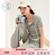 紫涵（ZIHAN）紫涵運動(dòng)休閑假兩件連帽短袖T恤闊腿褲兩件套裝女2025年夏季新款 灰色 XL