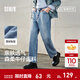 森馬【森柔牛仔】牛仔褲男四季款復古水洗男褲寬松直筒褲潮流褲子 【四季款 熱銷(xiāo)2W+】牛仔中藍88201 27