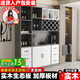 紅森集酒柜客廳餐邊柜一體靠墻柜子簡(jiǎn)約現代展示柜高柜酒吧柜可定制 灰+白門(mén) 長(cháng)160寬30高200