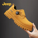 Jeep吉普男鞋2026春季新款英倫風(fēng)百搭德比鞋厚底低幫時(shí)尚休閑皮鞋板鞋 土黃色 41
