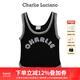 Charlie Luciano標識印花背心春夏新款93003百搭潮流休閑內搭外穿cl上衣女潮 黑色 L