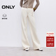 ONLY2025冬季新款加絨金屬腰鏈約克剪裁微喇叭褲牛仔褲女|125432041 J2G米白色 L L標準褲長(cháng)