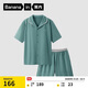 蕉內棉棉301H睡衣男士春夏翻領(lǐng)純棉短袖短褲家居服套裝情侶款居家服