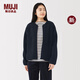 MUJI女式 長(cháng)毛抓絨 夾克女短外套25年冬季新品搖粒絨女裝 BB2T9C5A 深藏青色 M (160/84A)