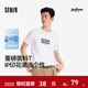 森馬（Semir）涼感T|瘋狂動(dòng)物城短袖T恤男夏寬松情侶字母卡通印花 漂白10007 L