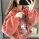 柚一杉女童衛(wèi)衣春秋新款打底衫兒童外穿連帽長袖中大童寬松休閑上衣潮 五色衛(wèi)衣 橘紅色春秋 150（建議身高145cm左右）