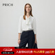 PRICH簡(jiǎn)約氣質(zhì)飄帶領(lǐng)七分袖白襯衫2025秋季新款寬松通勤雪紡衫女 39象牙白色 M (165)