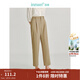 茵曼（INMAN）通勤八分小腳鉛筆褲2025夏季女裝新款高腰顯腿長(cháng)遮胯顯瘦長(cháng)褲 卡其色 27