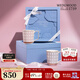 Wedgwood【新年禮物】馬克對杯心形禮盒高顏值骨瓷咖啡杯水杯情侶家用 金粉年華玫瑰禮盒馬克對杯藍+紅