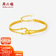 周六福（ZLF）新年禮物黃金手鐲女款足金車(chē)花本命年生肖蛇鐲子手鏈 計價(jià) 18.46g