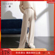 三彩2025冬季新款加絨保暖休閑長(cháng)褲高腰松緊直筒褲寬松簡(jiǎn)約M 米白色 M 160/68A 160/68A