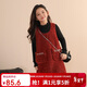 LUSON陳大豬女童背心裙2025秋冬新款拜年禮服兒童連衣裙紅色