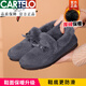 卡帝樂(lè )鱷魚(yú)（CARTELO）豆豆鞋女外穿加絨2026年秋冬新款老北京毛絨一腳蹬保暖毛毛棉鞋 灰色升級版 37
