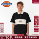 Dickies短袖T恤 印花雙拼休閑百搭翻領(lǐng)舒適短袖T恤 DK0A87CS 黑色 L