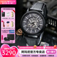 EMPORIO ARMANI 阿瑪尼手表男自動(dòng)機械表生日新年禮物送男友黑武士鏤空明星腕表 【HOT推薦】黑武士皮帶 AR60008