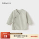 babylove新生兒半背衣春秋保暖上衣初生寶寶彈力護肚睡衣嬰兒衣服春季外出 淺草綠 52 cm