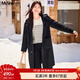 MsShe【100%綿羊毛】大碼女裝2025秋冬胖mm長(cháng)款雙面毛呢大衣外套 長(cháng)款-黑色現貨 3XL