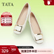 他她（TATA）氣質(zhì)單鞋女鞋通勤工作鞋平底晚晚鞋2025春季新款7ZS01AQ4 白色 38