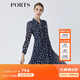 PORTS寶姿春夏新品女裝長(cháng)袖中長(cháng)連衣裙LM8D007MPP070 丈青印花 XS (2)