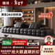 楠詩(shī)家居沙發(fā) 意式極簡(jiǎn)勞倫斯沙發(fā)客廳小黃牛皮直排沙發(fā)輕奢現代皮藝沙發(fā) 2.52米直排 2.8mm【接觸面中厚青皮】特厚不銹鋼底框