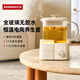 BASSENS巴森小方燉全玻璃養生壺0膠0拼接1.5L煮茶器煮茶壺恒溫家用多功能辦公室小型電陶爐花茶 BS-D9