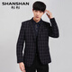 杉杉（SHANSHAN）男裝春秋款時(shí)尚格子西服商務(wù)休閑短款西裝單西外套 52 B 藏青色
