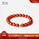 周大生【新年禮物】黃金騏驥紅瑪瑙手串足金鑲嵌手串玉髓手鏈送女友 黃金鑲嵌玉髓手串
