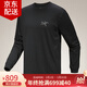 始祖鳥(niǎo)（ARC'TERYX）Kragg Cotton Shirt LS 戶(hù)外圓領(lǐng)純棉長(cháng)袖T恤 棉質(zhì)鳥(niǎo)標印花上衣男 X9536/Black黑色 M （70kg-80kg）尺碼偏大