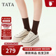 他她TATA彩虹糖厚底帆布鞋女透氣黑色板鞋休閑小白鞋WP801AM5米白 36