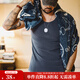 馬登工裝美式復古雙面絨磨毛無(wú)痕背心圓領(lǐng)休閑打底無(wú)袖坎肩男秋 深灰色 2XL