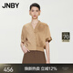 江南布衣（JNBY）【商場(chǎng)同款】24夏新品襯衫女質(zhì)感拼接短袖開(kāi)襟V領(lǐng)短款5O4214520 281/棕卡其 M