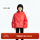 little MO&Co.過(guò)年服 童裝冬裝新款女童連帽羽絨服保暖兒童安心絨 大紅色 150 150/72