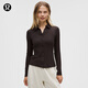 lululemon丨Hold Tight 女士緊身剪裁帶領(lǐng)長(cháng)袖襯衫 LW3IA5S 紅杉棕 S /6