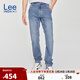 Lee商場(chǎng)同款25新品舒適中腰錐形中淺藍男牛仔褲潮