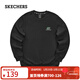 斯凱奇（Skechers）秋冬男女同款針織加絨舒適休閑圓領(lǐng)衛衣L323U123 碳黑/0018 L