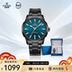 依波（EBOHR）手表男 大師運動(dòng)商務(wù)墨綠自動(dòng)男士機械腕表36658718送男友禮物