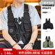 馬登工裝多口袋機能戰術(shù)馬甲戶(hù)外無(wú)袖坎肩攝影釣魚(yú)兩用挎包外套男 黑色 均碼