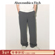 Abercrombie & Fitch小麋鹿圖案美式保暖抓絨直筒衛褲長(cháng)褲25秋冬新款男裝134-5142 深灰色 XS (170/70A) 偏大偏長(cháng)，建議小一碼