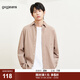 gxgjeans男裝長(cháng)袖襯衫2024年春季翻領(lǐng)卡其色彩色條紋襯衣 卡其條 M 170
