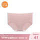 安朵安莉芳旗下棉質(zhì)中腰三角褲女士舒適包臀內褲 紫紅色MAG L 