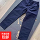 美式機能三角標工裝直筒褲男女春秋薄款錐形休閑褲百搭三防沖鋒褲 藏青色 XL